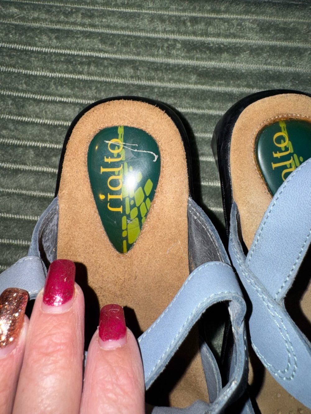 Rialto Light Blue Strappy Wedge Sandal - Picture 3 of 5